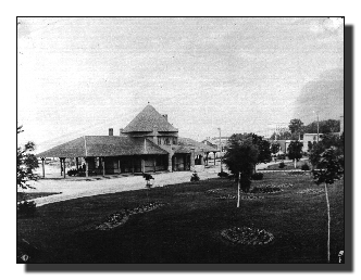 Picture of the train Depot located in downtown Petoskey