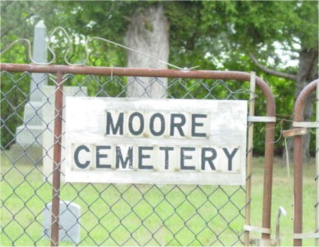 Picture of the Moore Cemetery sign