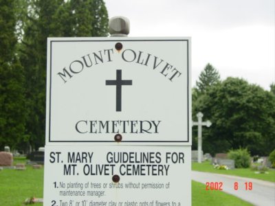 Mt. Olivet Cemetery Sign