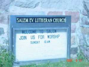 Salem Evangelical Lutheran Church sign